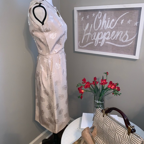 Vintage Marcy Allen Cream Sheath Dress - Picture 3 of 8